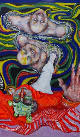 2022, Martin Franke, The liquid Forest / Die Badenden, 180 x 105 cm, Maerz 2022