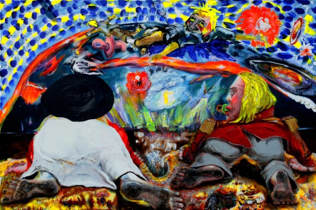 2022, Martin Franke, The day before selfbirthing - Vorbereitung des Herakles 100 x 150cm, 6.8.2022