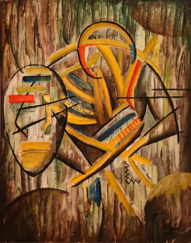 1992 martin franke, Der Schamane 100 x 80 cm, acryl on cardboard, 1992