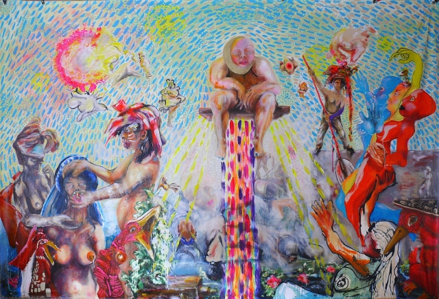 2020 martin franke, im freien spiel der jederzeit neu generierbaren selbstgeburt, 200 x 300 cm, 2020